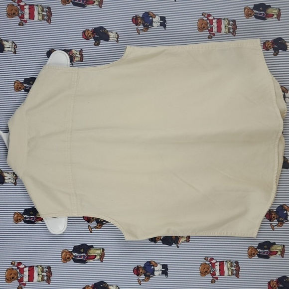 Lauren Ralp Lauren vintage button-up Khaki safari cargo utility SM Petite vest - Picture 6 of 7